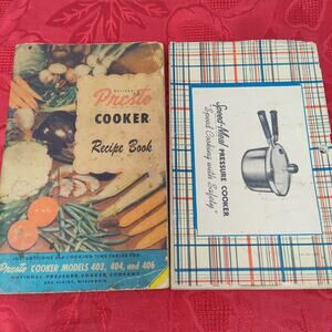 2X Vtg PRESTO PRESSURE COOKER Recipe Bk MODEL 403, 404, 406 Speed-Meal Cookbooks